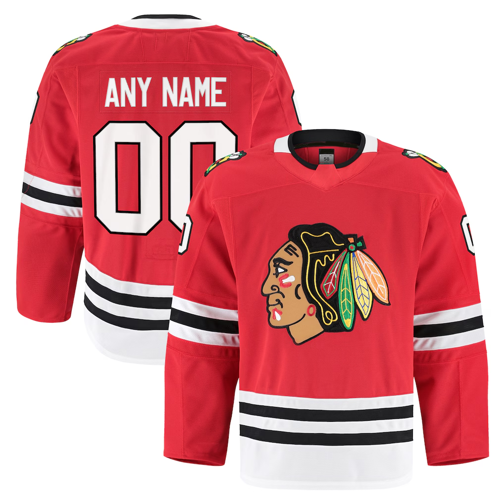 Fenge Custom C.Blackhawks Red Home Authentic Pro Jerseys