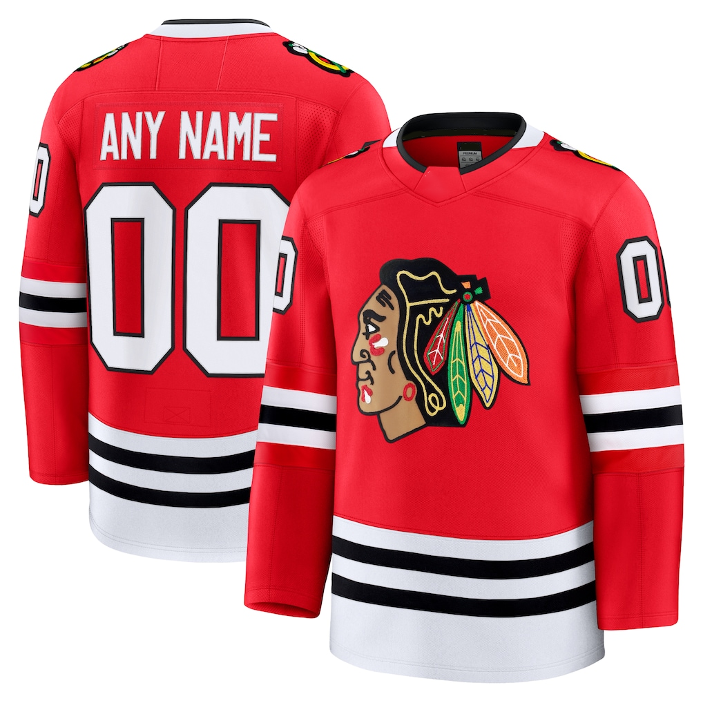 Fenge Custom C.Blackhawks Red Home Premium Jerseys