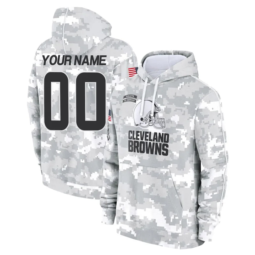Fenge Custom C.Browns Arctic Camo Salute to Service Hoodies Limited Any Name & Numbers Stitched Jerseys