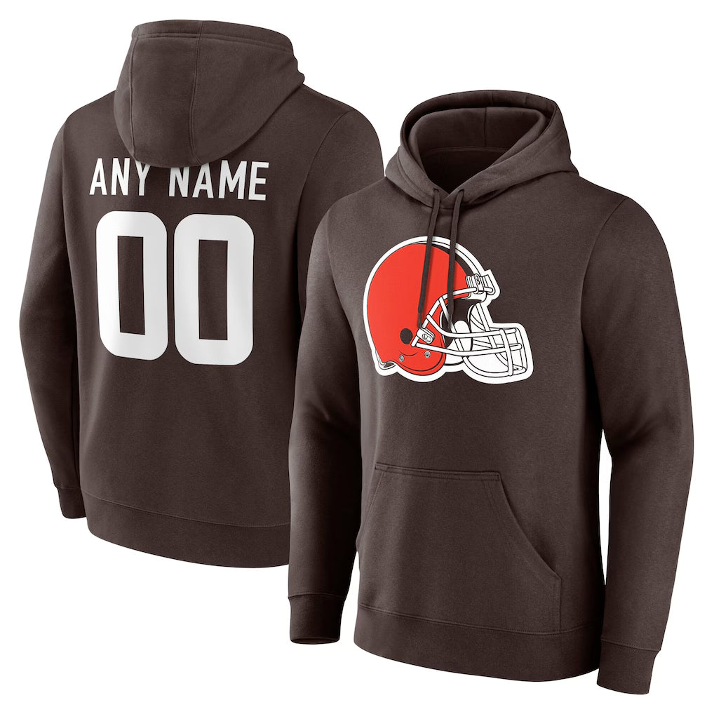 Fenge Custom C.Browns Brown Primetime Logo Hoodie Any Name & Numbers Stitched Jerseys