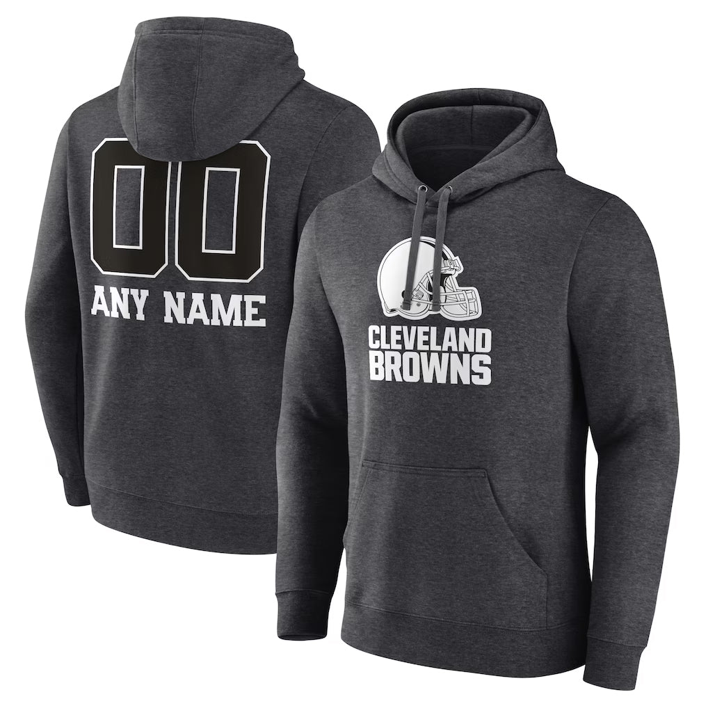 Fenge Custom C.Browns Charcoal Primetime Logo Hoodie Any Name & Numbers Stitched Jerseys