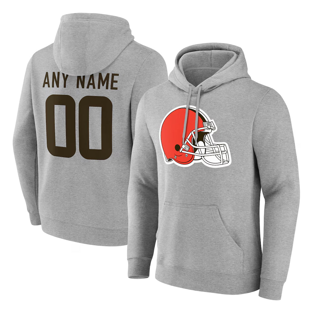 Fenge Custom C.Browns Gray Salute to Service Pullover Hoodie Limited Any Name & Numbers Stitched Jerseys