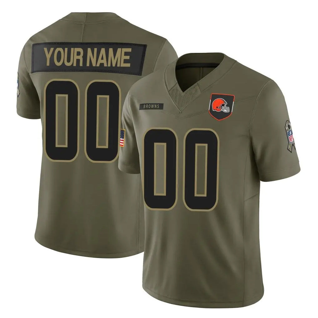 Fenge Custom C.Browns Olive 2025 Salute to Service Limited Home Game Any Name & Numbers Stitched Jerseys