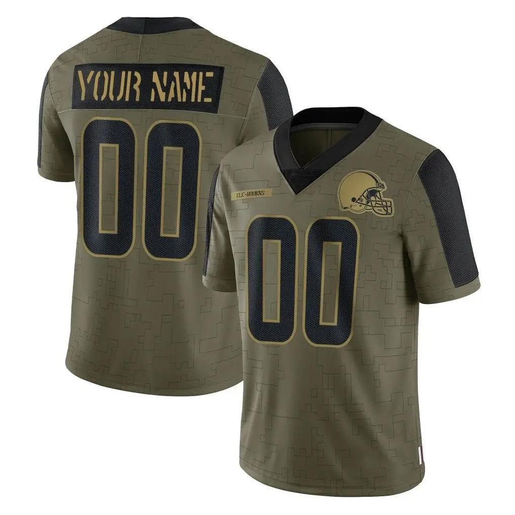 Fenge Custom C.Browns Olive Salute to Service Limited Home Game Any Name & Numbers Stitched Jerseys