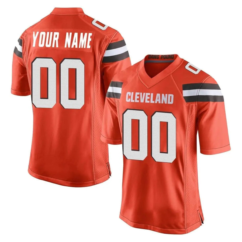 Fenge Custom C.Browns Orange Vapor Limited Home Game Any Name & Numbers Stitched Jerseys