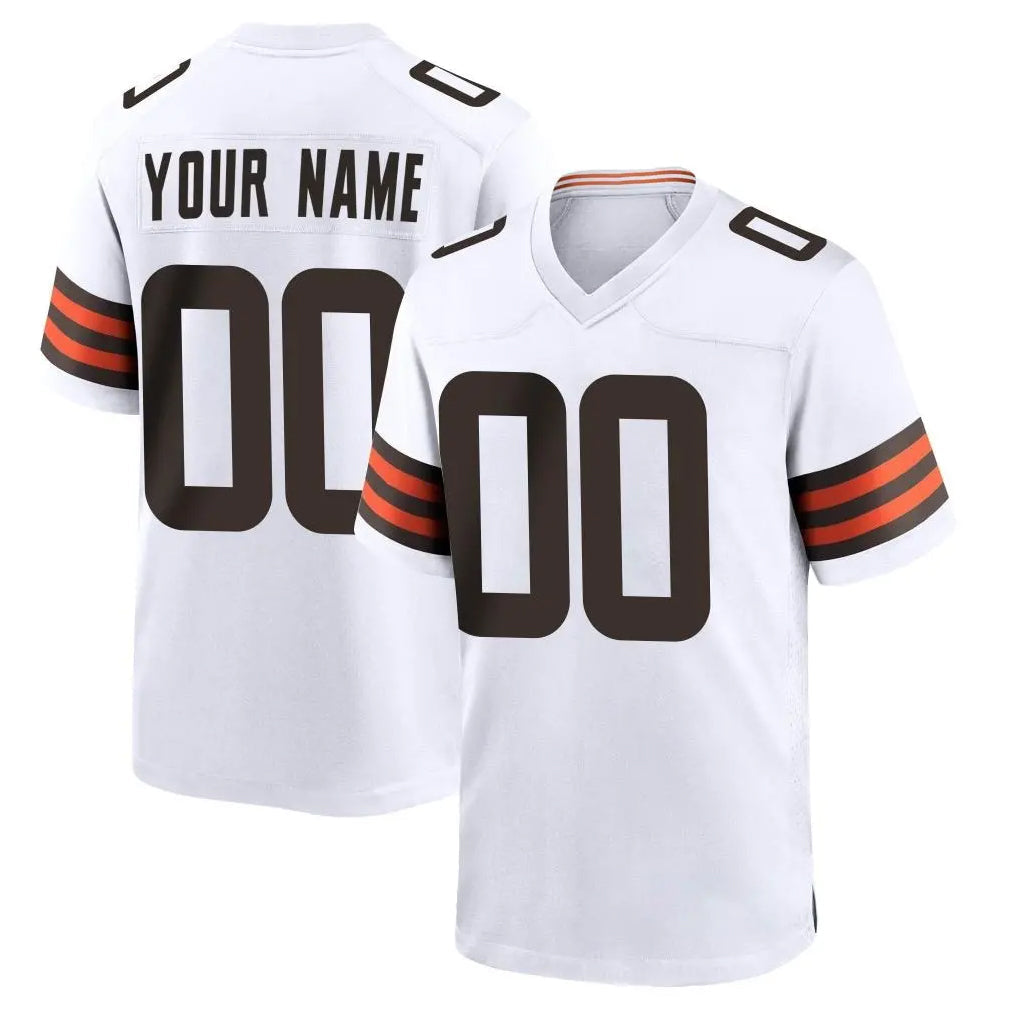 Fenge Custom C.Browns White Home Game Any Name & Numbers Stitched Jerseys