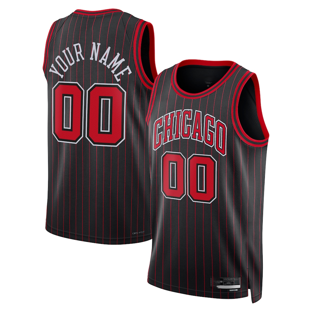 Fenge Custom C.Bulls Black Swingman Jerseys - Statement Edition