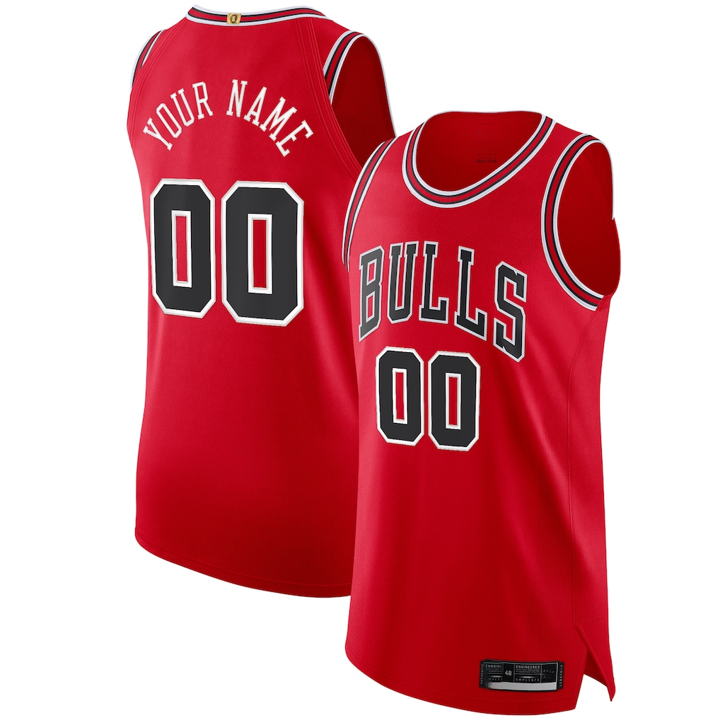 Fenge Custom C.Bulls Red Authentic Jerseys - Icon Edition