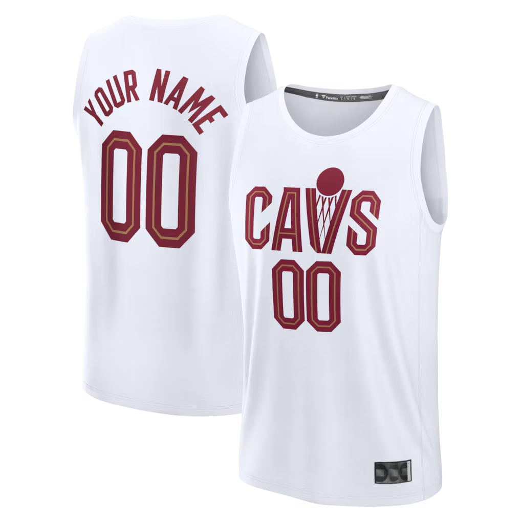 Fenge Custom C.Cavaliers White Fast Break Jerseys - Icon Edition