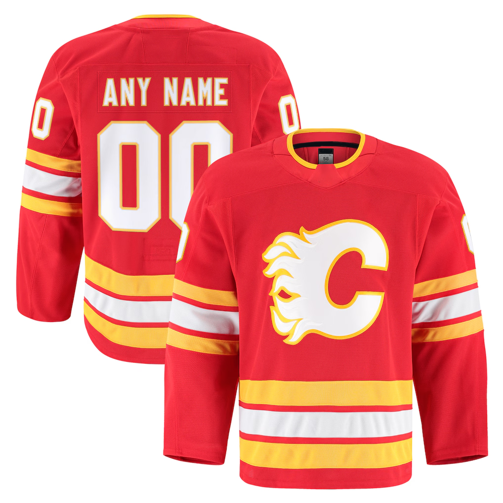 Fenge Custom C.Flames Red Home Authentic Pro Jerseys