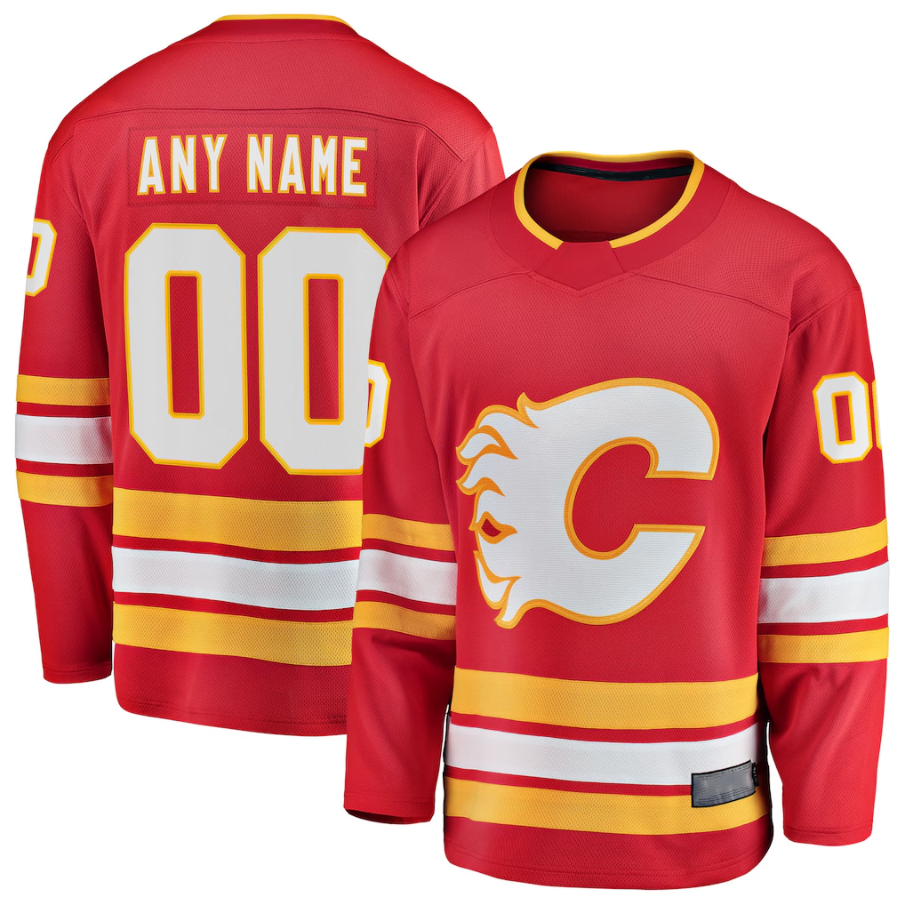 Fenge Custom C.Flames Red Home Breakaway Jerseys