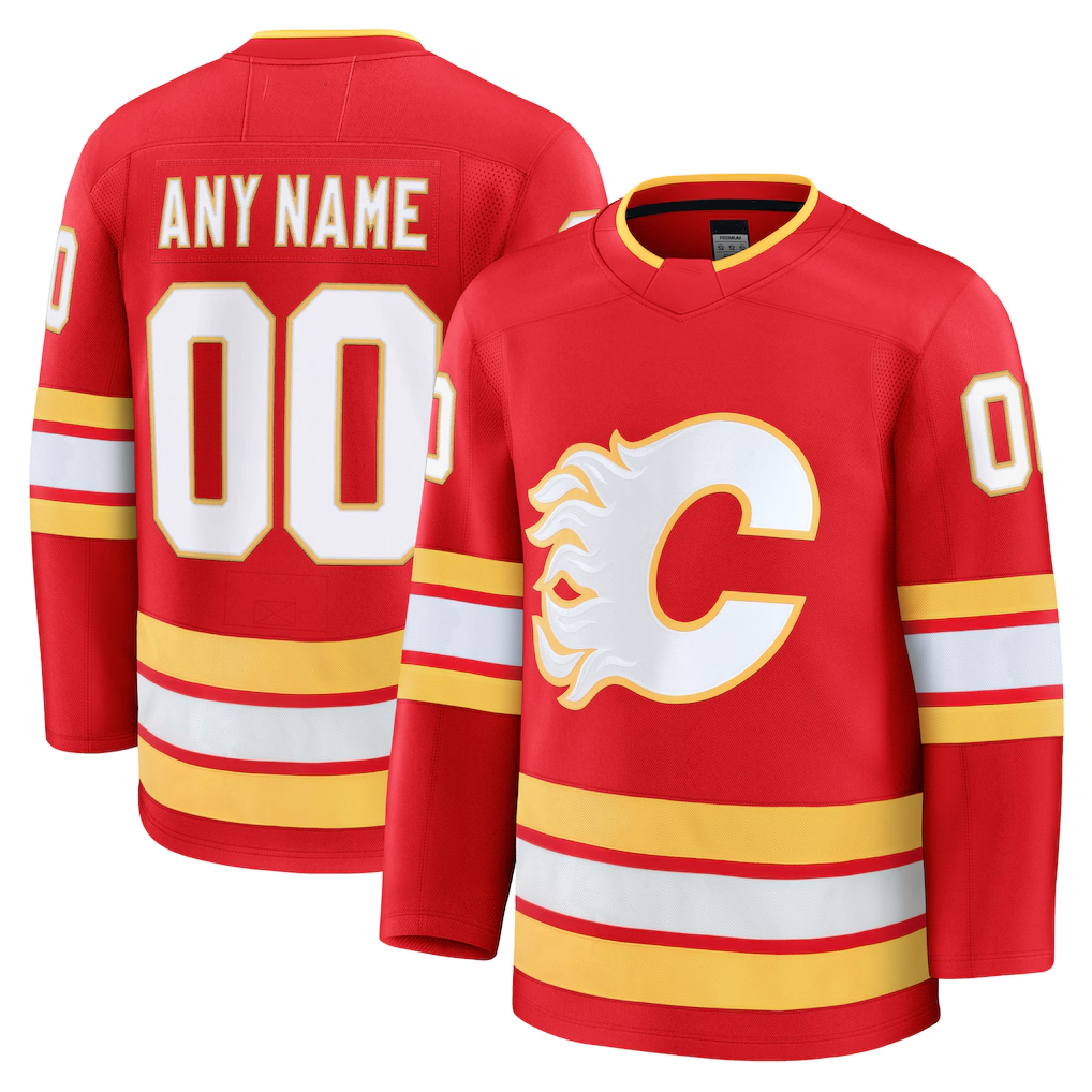 Fenge Custom C.Flames Red Home Premium Jerseys