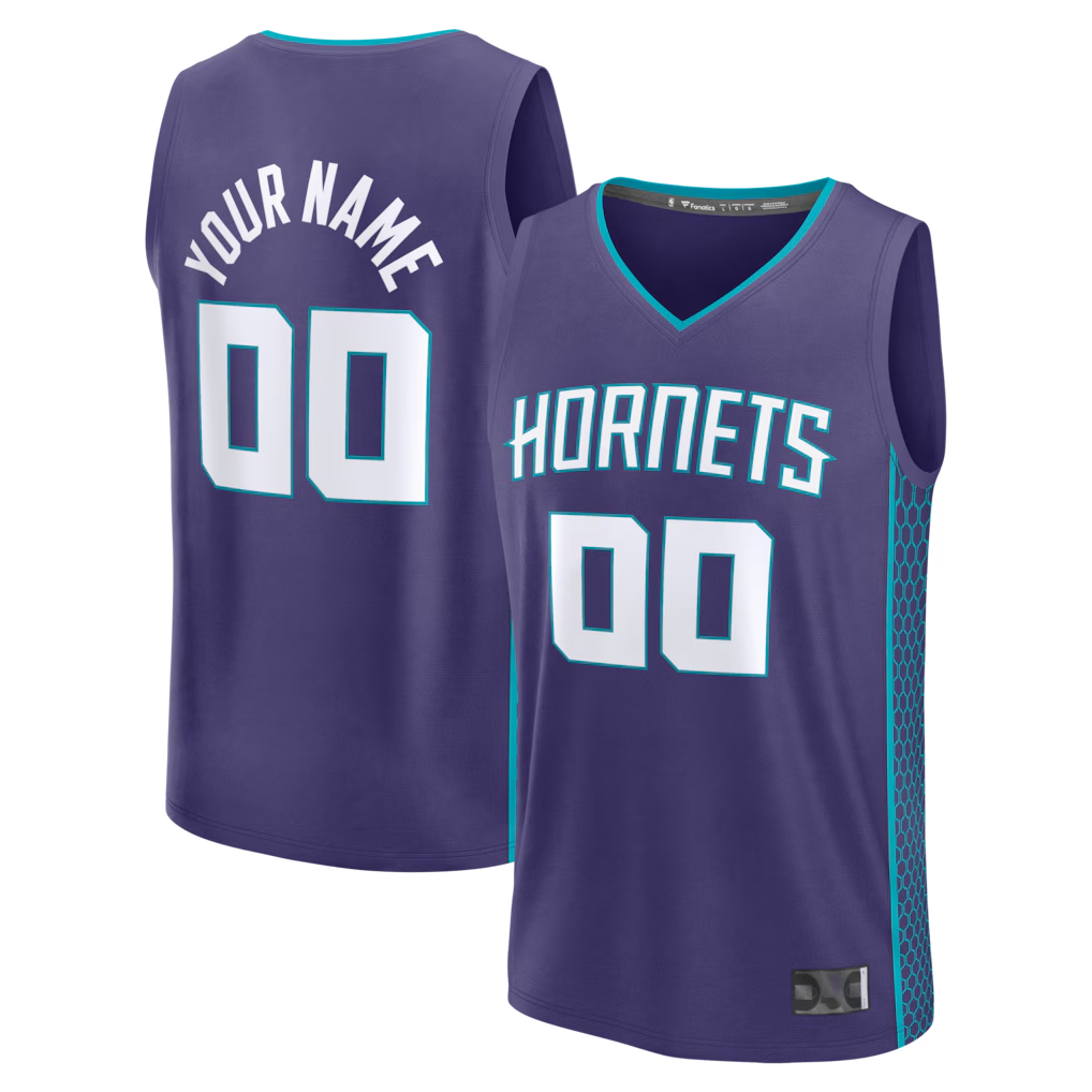 Fenge Custom C.Hornets  Purple Fast Break Jerseys - Icon Edition