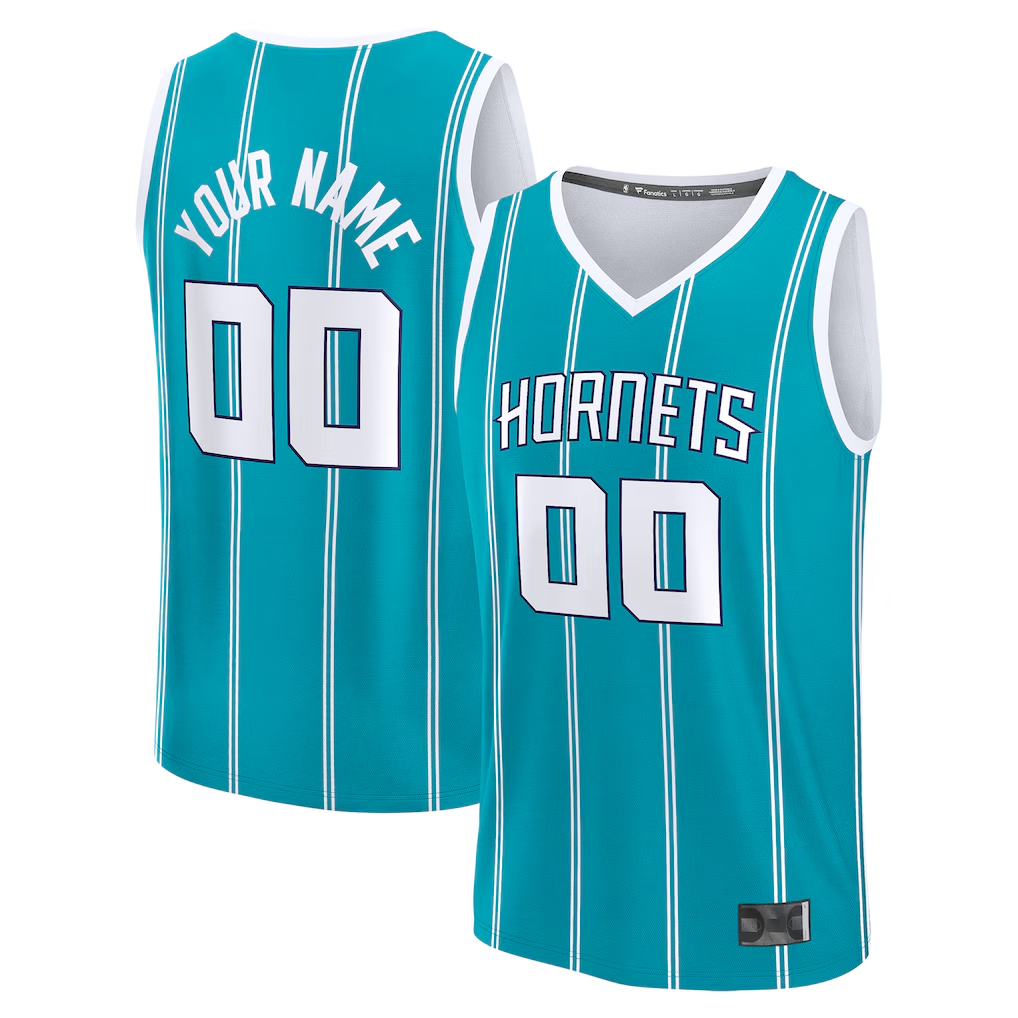 Fenge Custom C.Hornets  Teal Fast Break Jerseys - Icon Edition