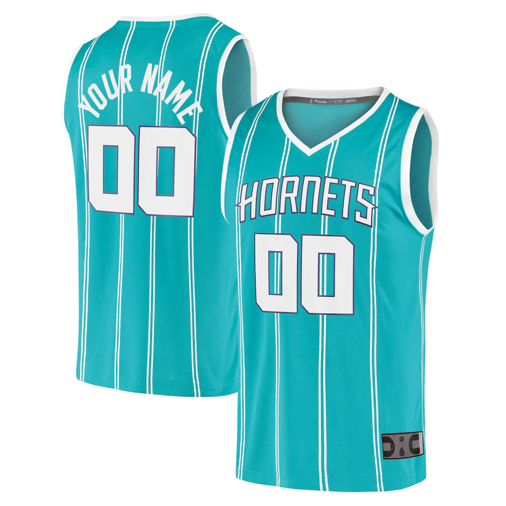 Fenge Custom C.Hornets  Teal Fast Break Replica Jerseys - Icon Edition