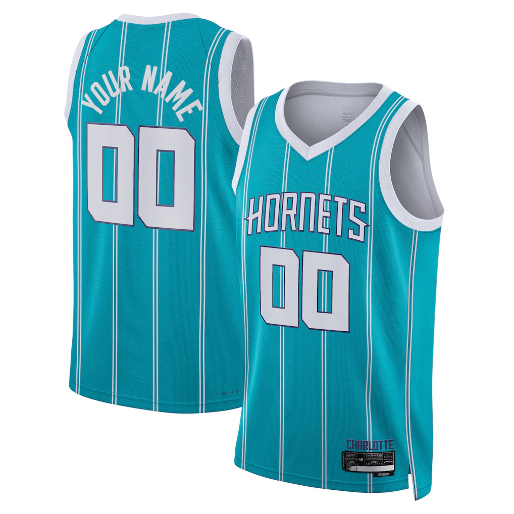 Fenge Custom C.Hornets  Teal Swingman Jerseys - Icon Edition