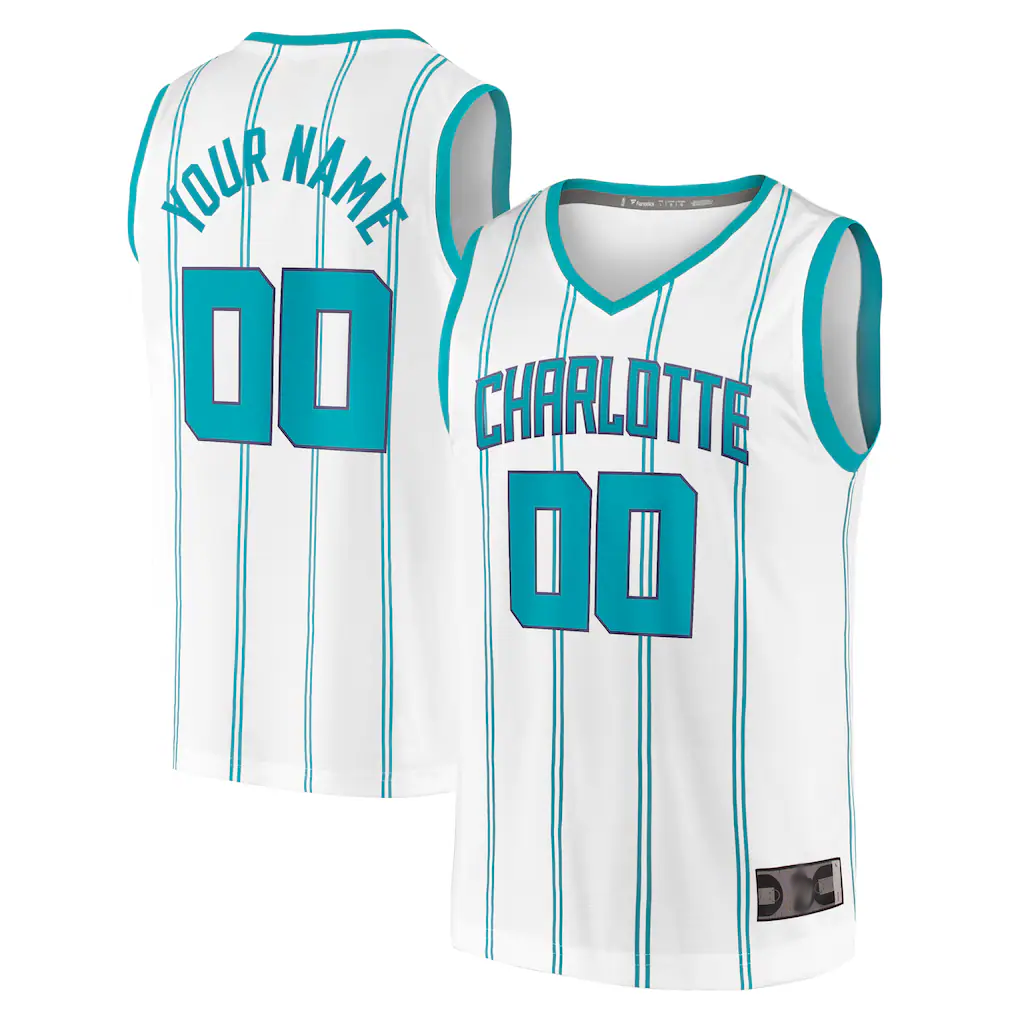 Fenge Custom C.Hornets  White Fast Break Custom Replica Jerseys - Association Edition