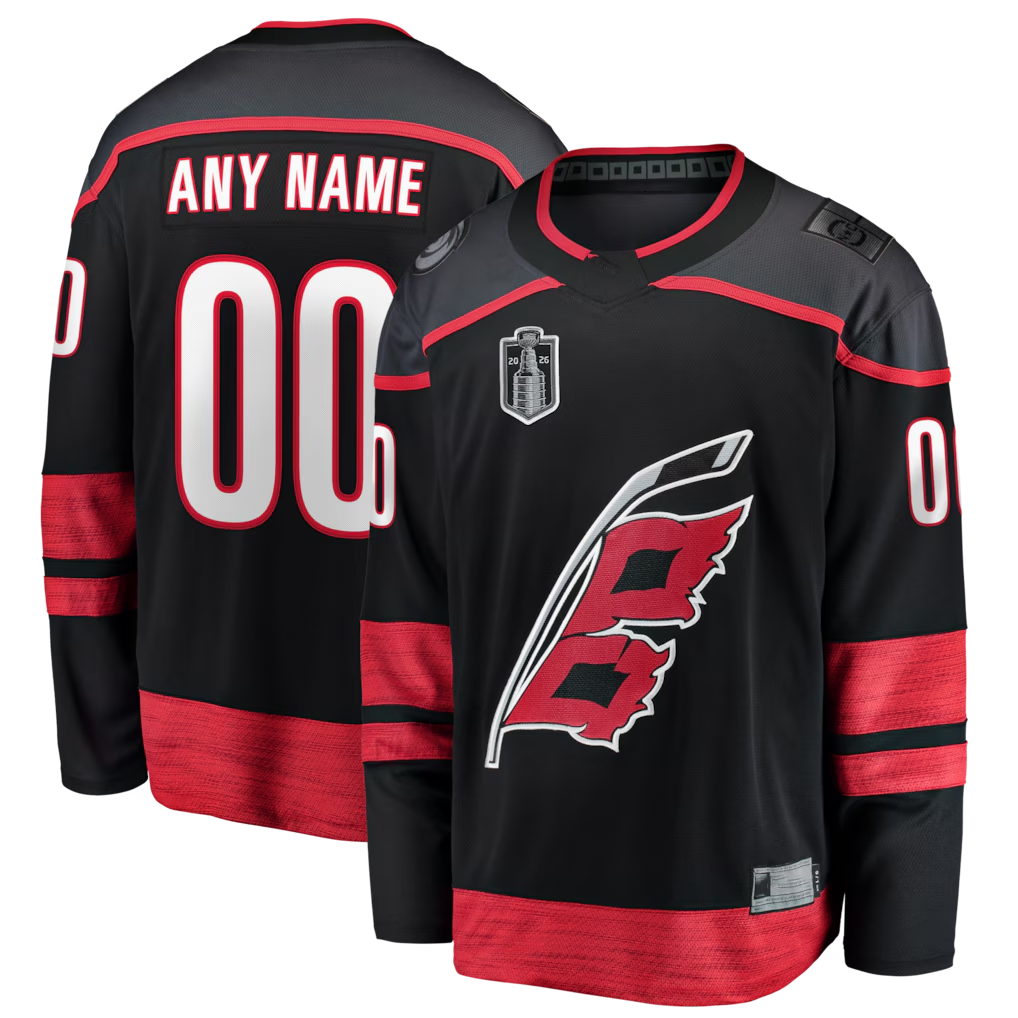 Fenge Custom C.Hurricanes Black 2026 Stanley Cup Final Home Breakaway Stitched Jerseys