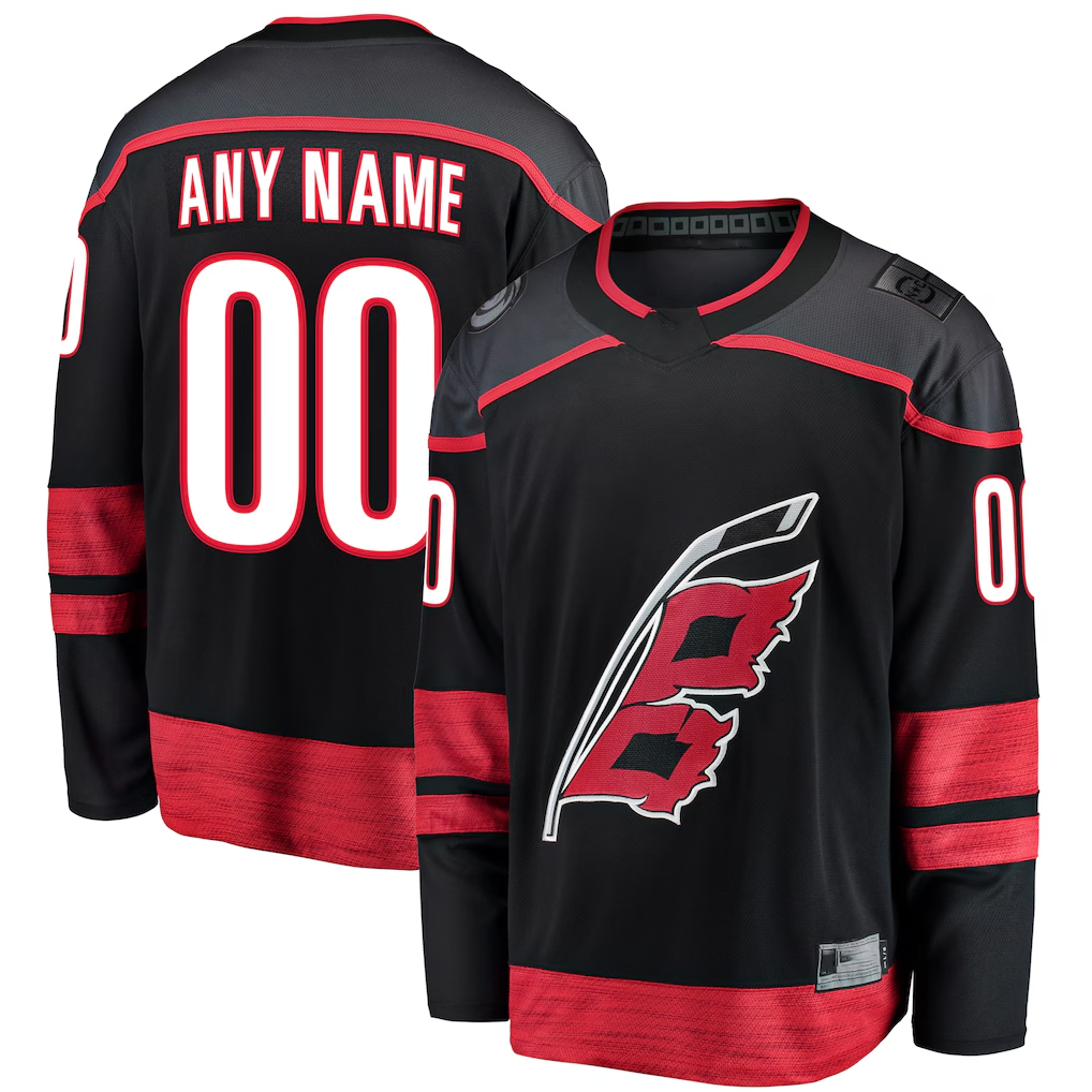 Fenge Custom C.Hurricanes Black Home Breakaway Stitched Jerseys