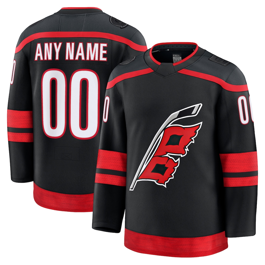 Fenge Custom C.Hurricanes Black Home Premium Stitched Jerseys