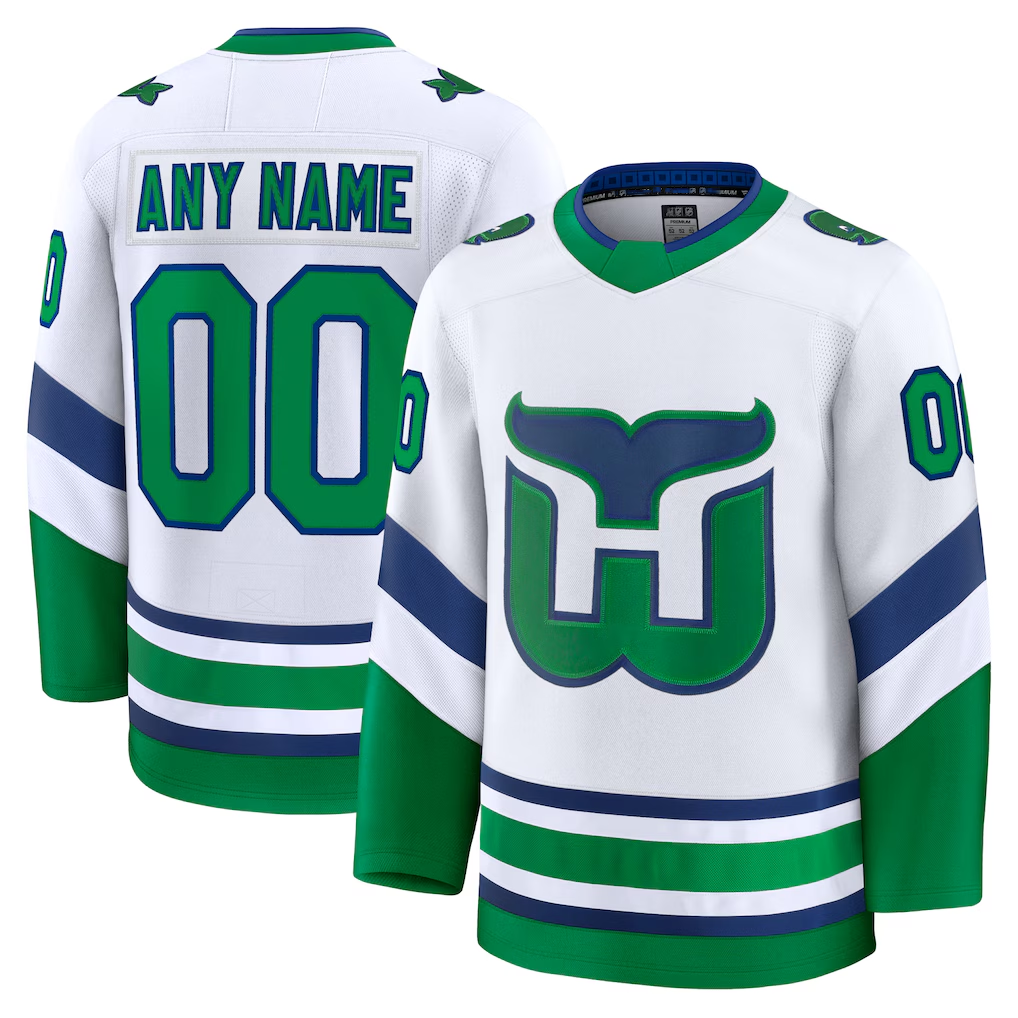 Fenge Custom C.Hurricanes White Throwback Premium Stitched Jerseys