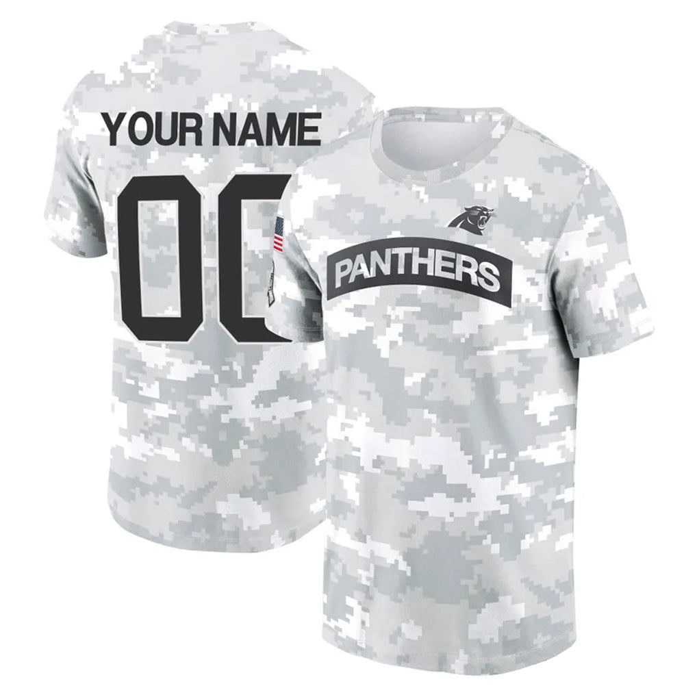 Fenge Custom C.Panthers Arctic Camo Salute to Service T-Shirt Hoodies Any Name & Numbers Stitched Jerseys