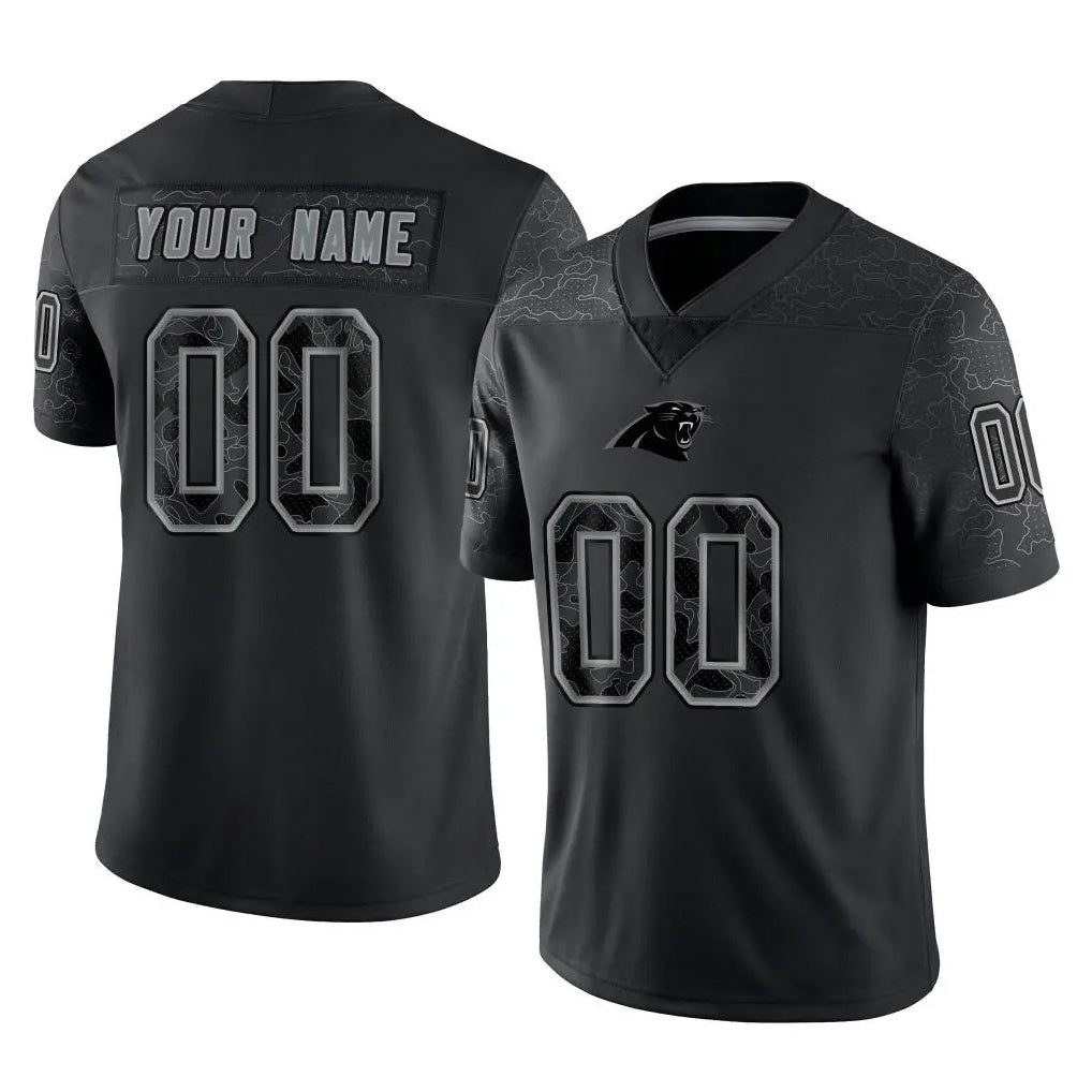 Fenge Custom C.Panthers Black Limited Reflective Game Any Name & Numbers Stitched Jerseys