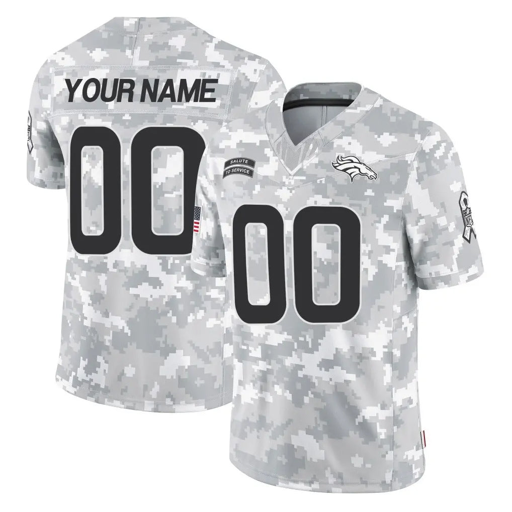 Fenge Custom D.Broncos Arctic Camo Salute To Service Limited Any Name & Numbers Stitched Jerseys