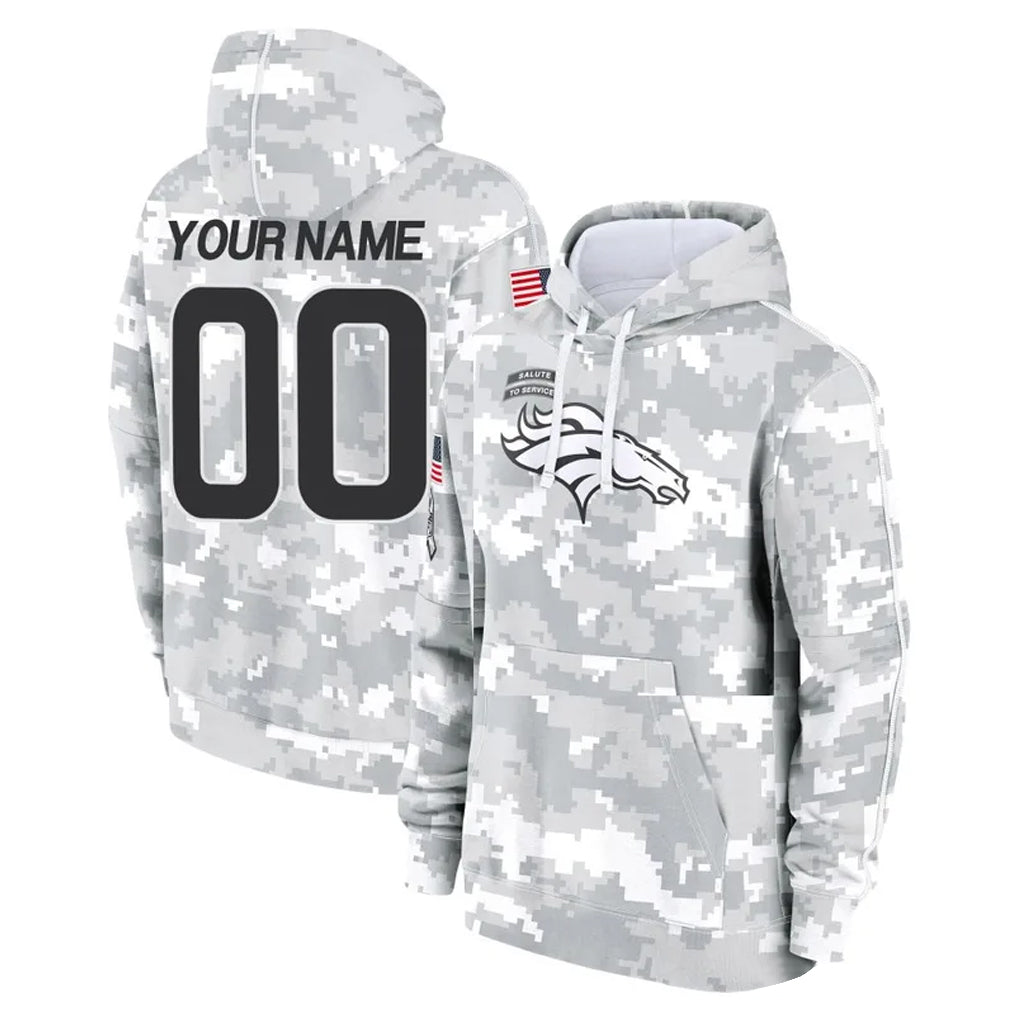 Fenge Custom D.Broncos Arctic Camo Salute to Service Hoodies Limited Any Name & Numbers Stitched Jerseys
