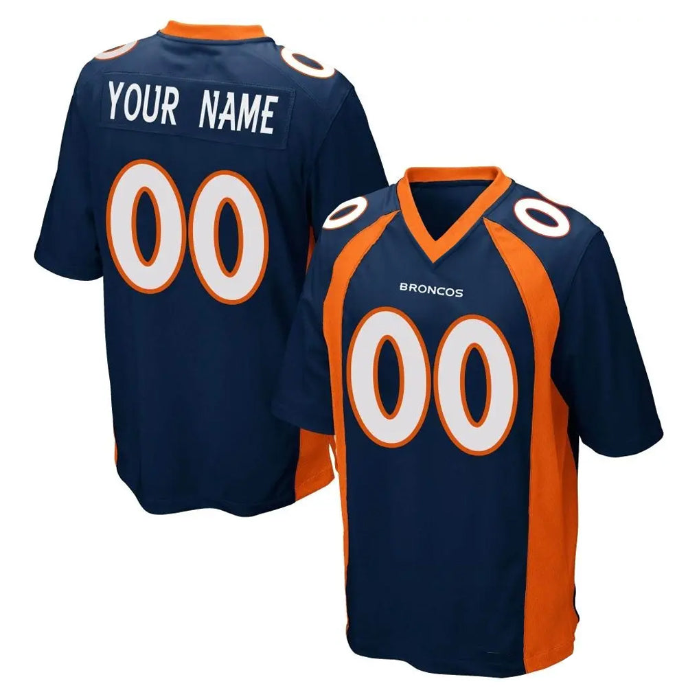 Fenge Custom D.Broncos Navy Game Any Name & Numbers Stitched Jerseys