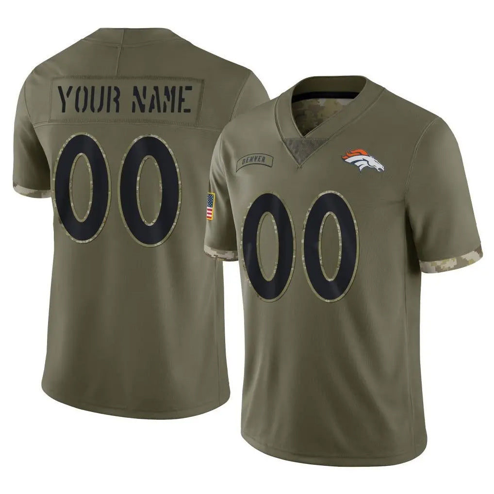 Fenge Custom D.Broncos Olive Salute To Service Limited Any Name & Numbers Stitched Jerseys