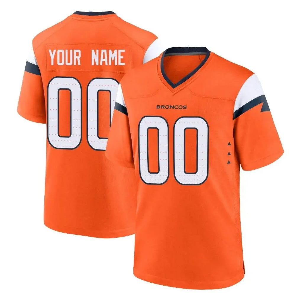 Fenge Custom D.Broncos Orange Home Game Any Name & Numbers Stitched Jerseys