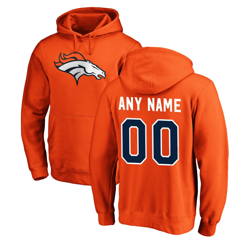 Fenge Custom D.Broncos Orange Pullover Hoodie Limited Any Name & Numbers Stitched Jerseys