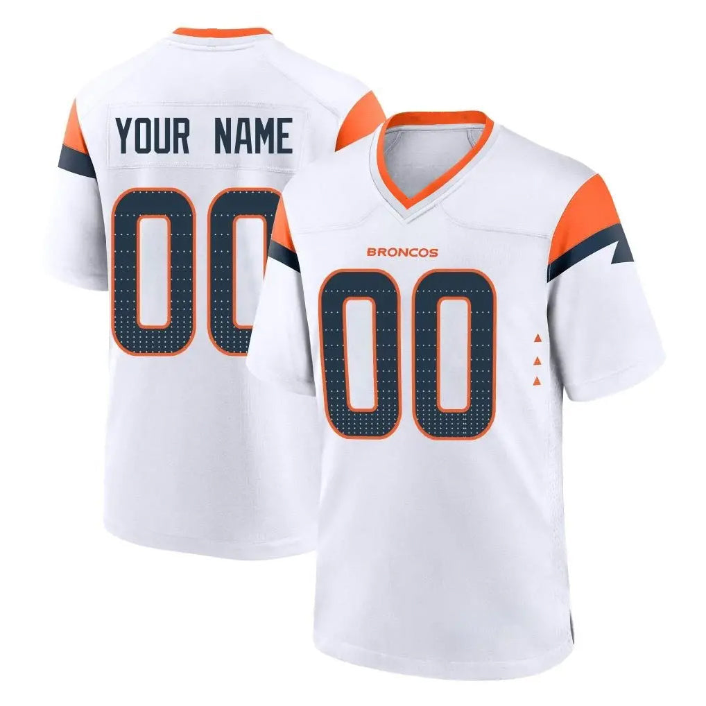 Fenge Custom D.Broncos White Home Game Any Name & Numbers Stitched Jerseys