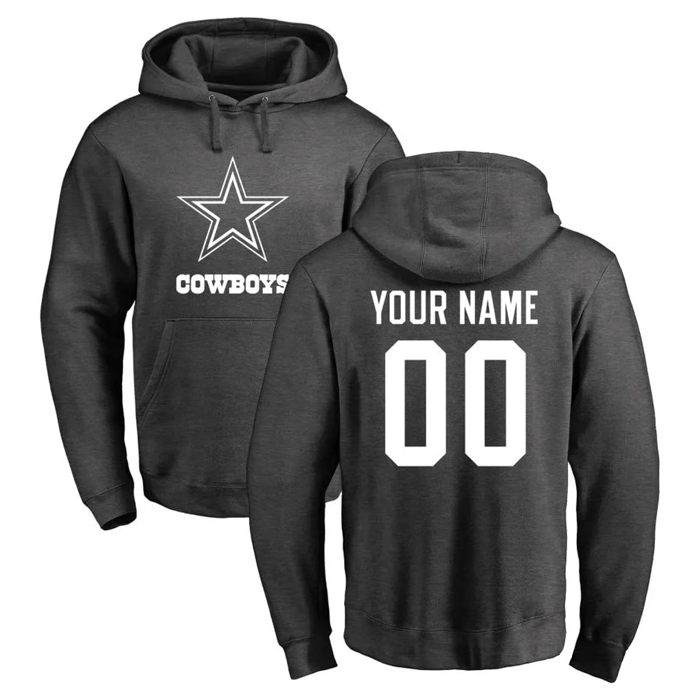 Fenge Custom D.Cowboys Ash One Color Pullover Hoodie Limited Any Name & Numbers Stitched Jerseys