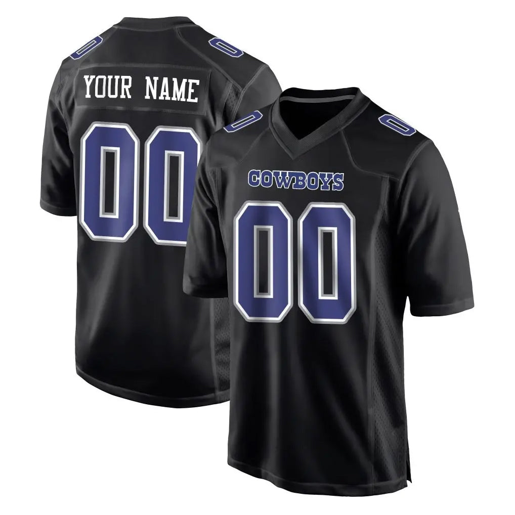 Fenge Custom D.Cowboys Carbon Black Fashion Home Game Any Name & Numbers Stitched Jerseys