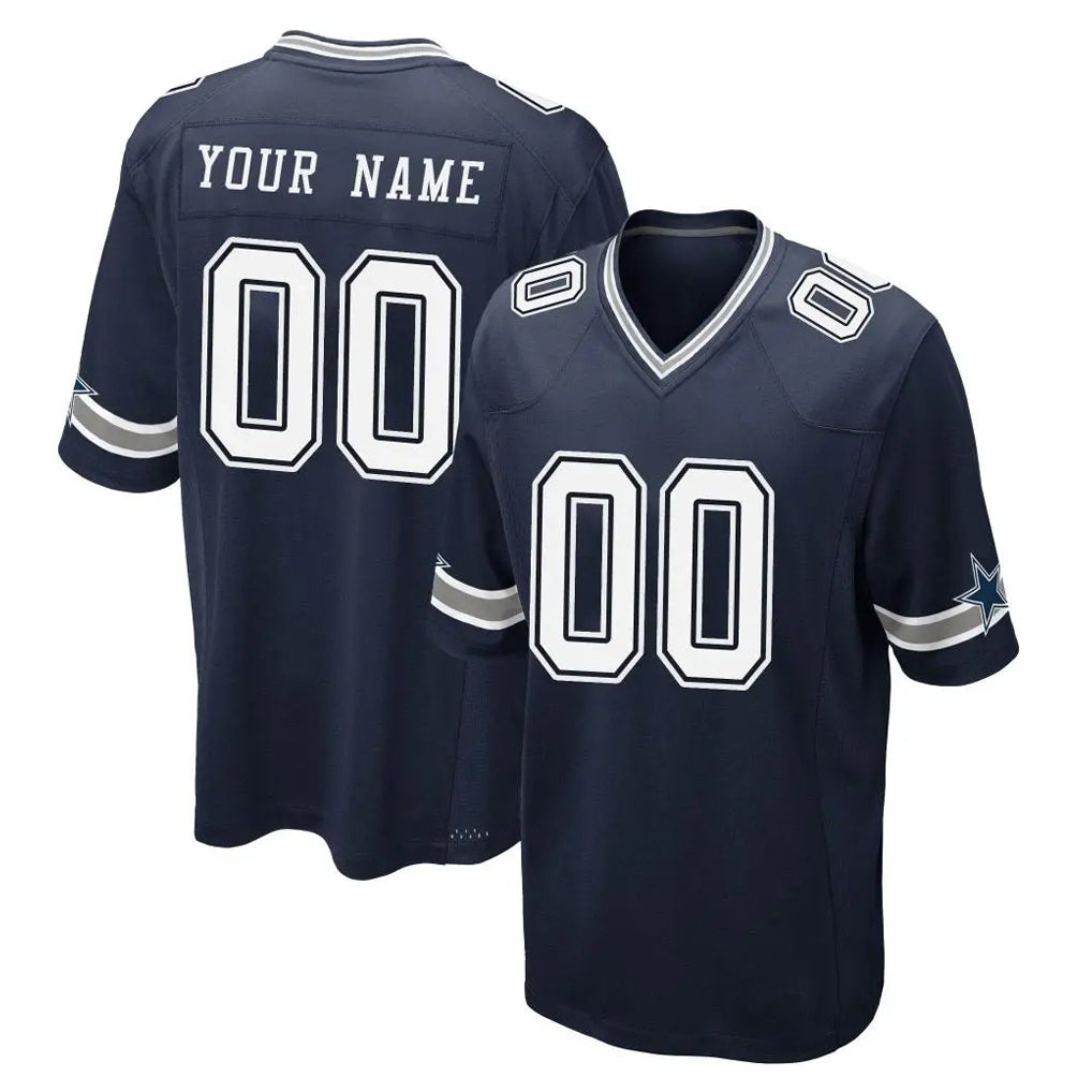 Fenge Custom D.Cowboys Navy Home Game Any Name & Numbers Stitched Jerseys