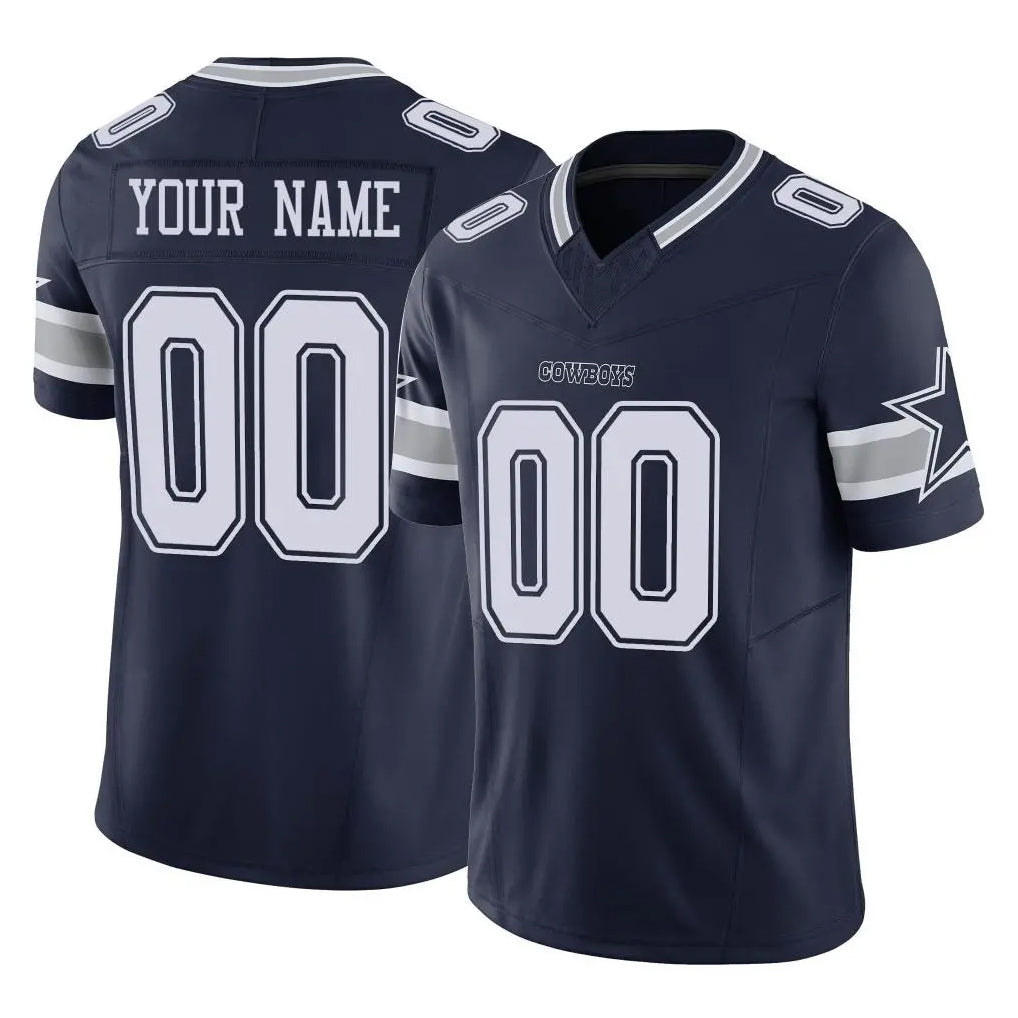 Fenge Custom D.Cowboys Navy Limited Vapor F.U.S.E. Home Game Any Name & Numbers Stitched Jerseys