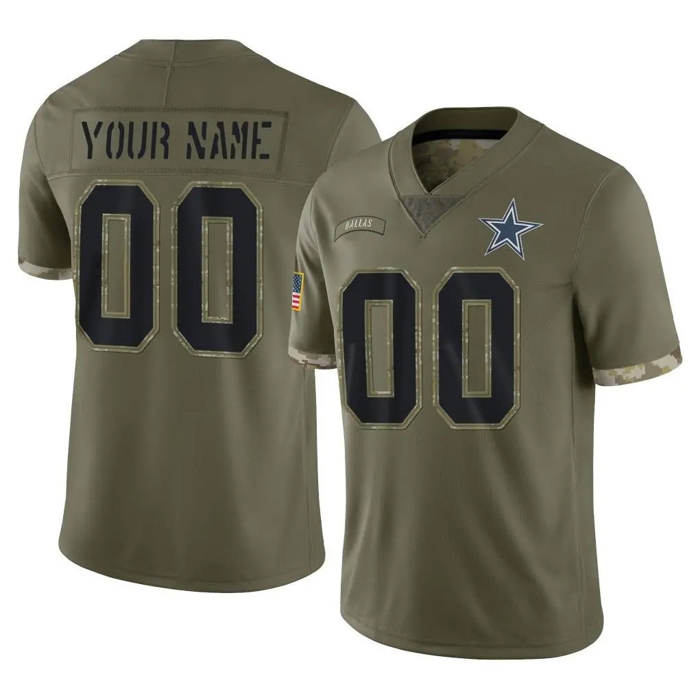 Fenge Custom D.Cowboys Olive Salute to Service Limited Game Any Name & Numbers Stitched Jerseys
