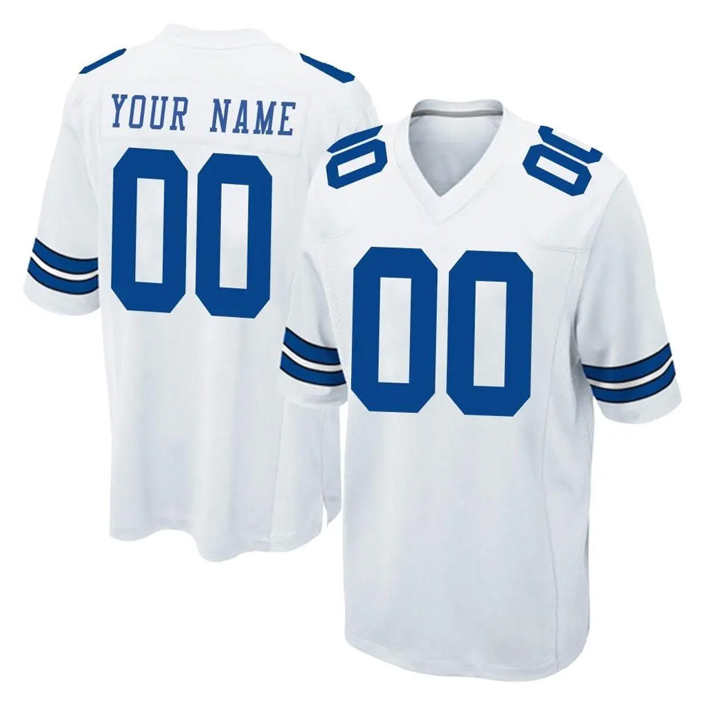 Fenge Custom D.Cowboys White Home Game Any Name & Numbers Stitched Jerseys