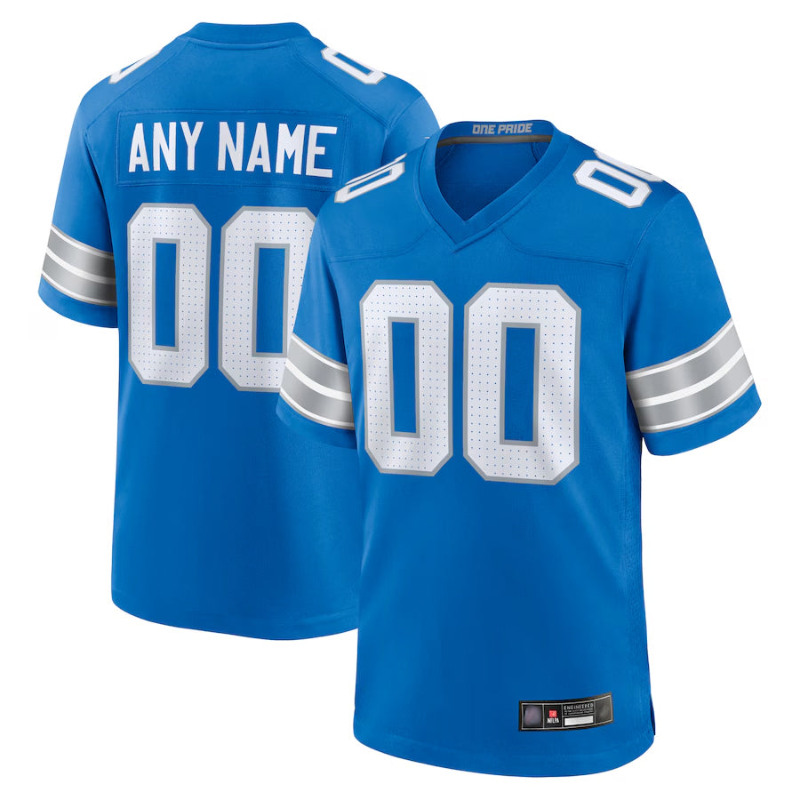 Fenge Custom D.Lions Blue Home Game Stitched Jerseys