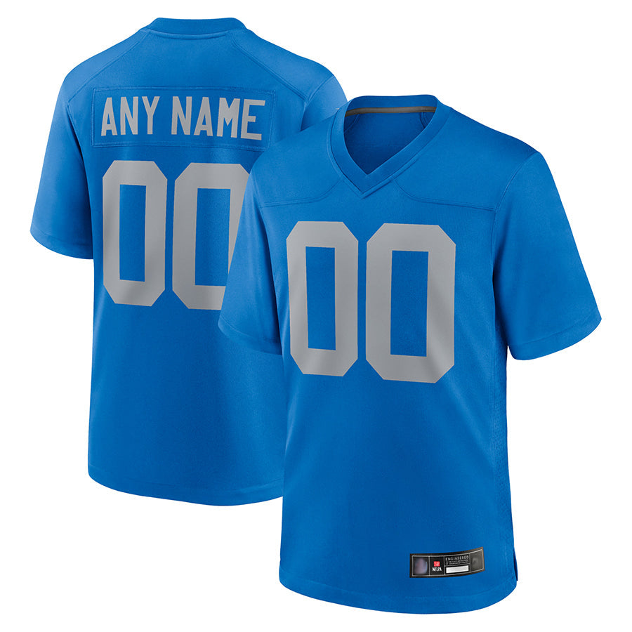 Fenge Custom D.Lions Blue Limted Game Alternate Stitched Jerseys