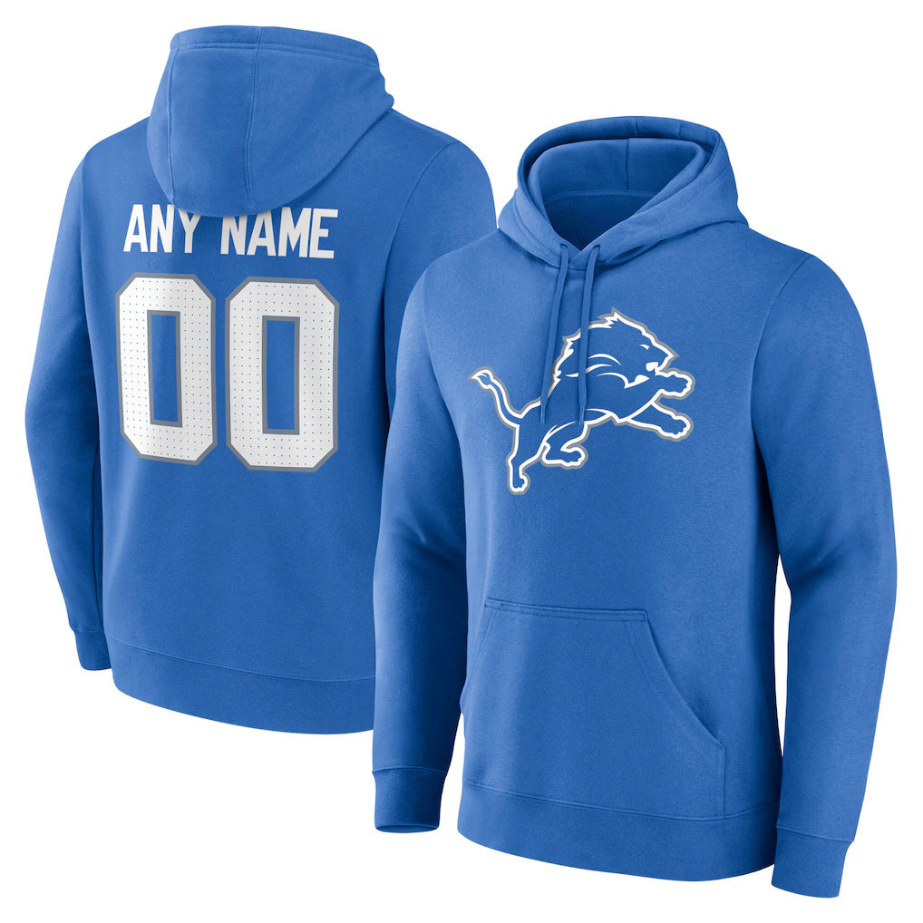 Fenge Custom D.Lions Blue Pullover Hoodies Limited Any Name & Numbers Stitched Jerseys