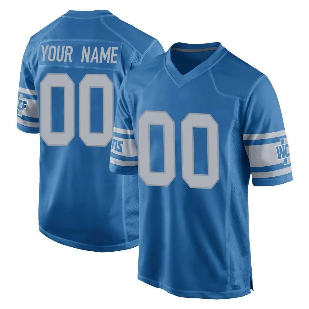 Fenge Custom D.Lions Blue Vapor Untouchable Throwback Game Any Name & Numbers Stitched Jerseys
