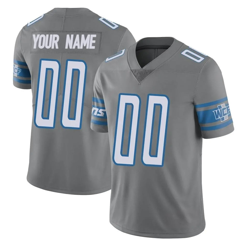 Fenge Custom D.Lions Gray Vapor Untouchable Limited Home Game Any Name & Numbers Stitched Jerseys