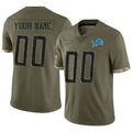 Fenge Custom D.Lions Olive Salute To Service Limited Stitched Jerseys