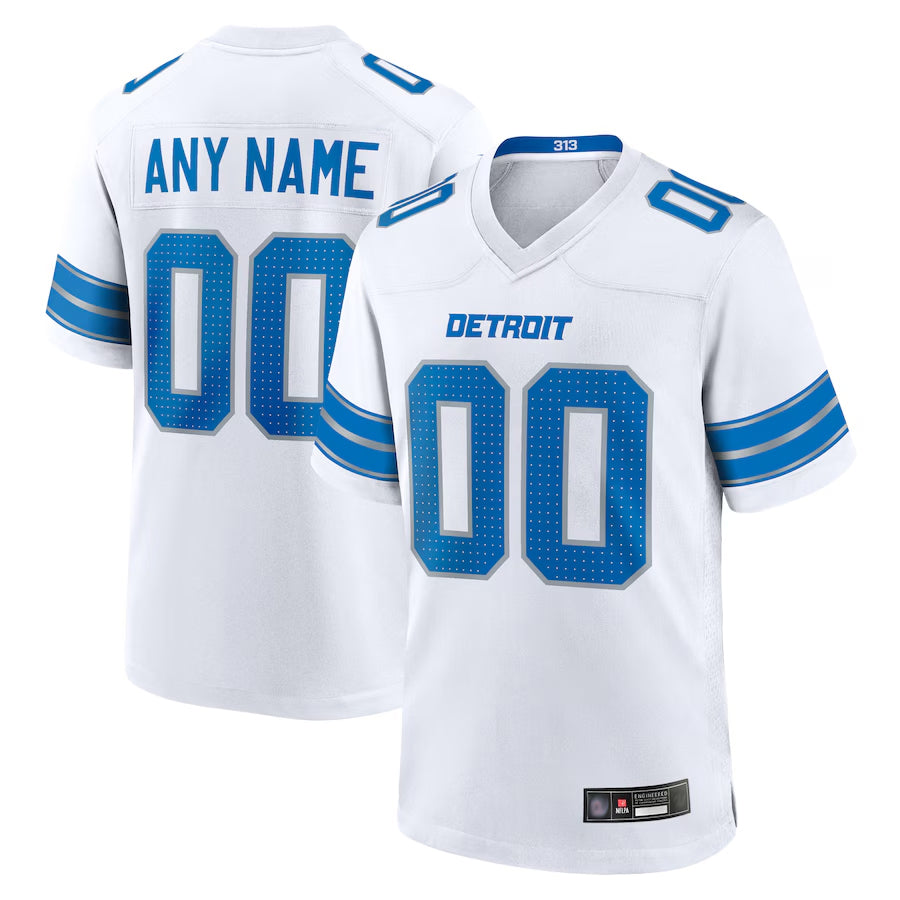 Fenge Custom D.Lions White Home Game Stitched Jerseys