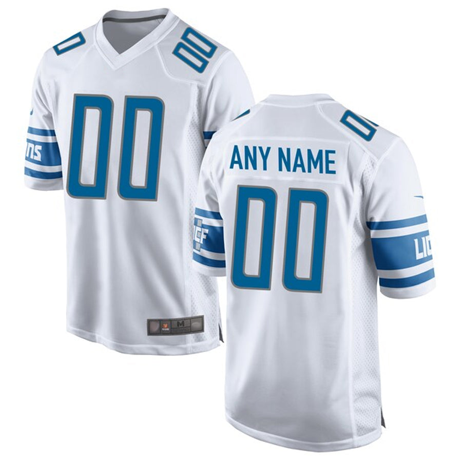 Fenge Custom D.Lions White Replica Game Stitched Jerseys