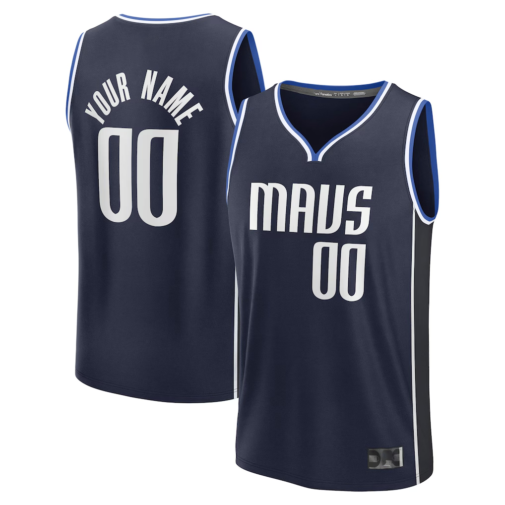 Fenge Custom D.Mavericks Navy Fast Break Jerseys - Statement Edition