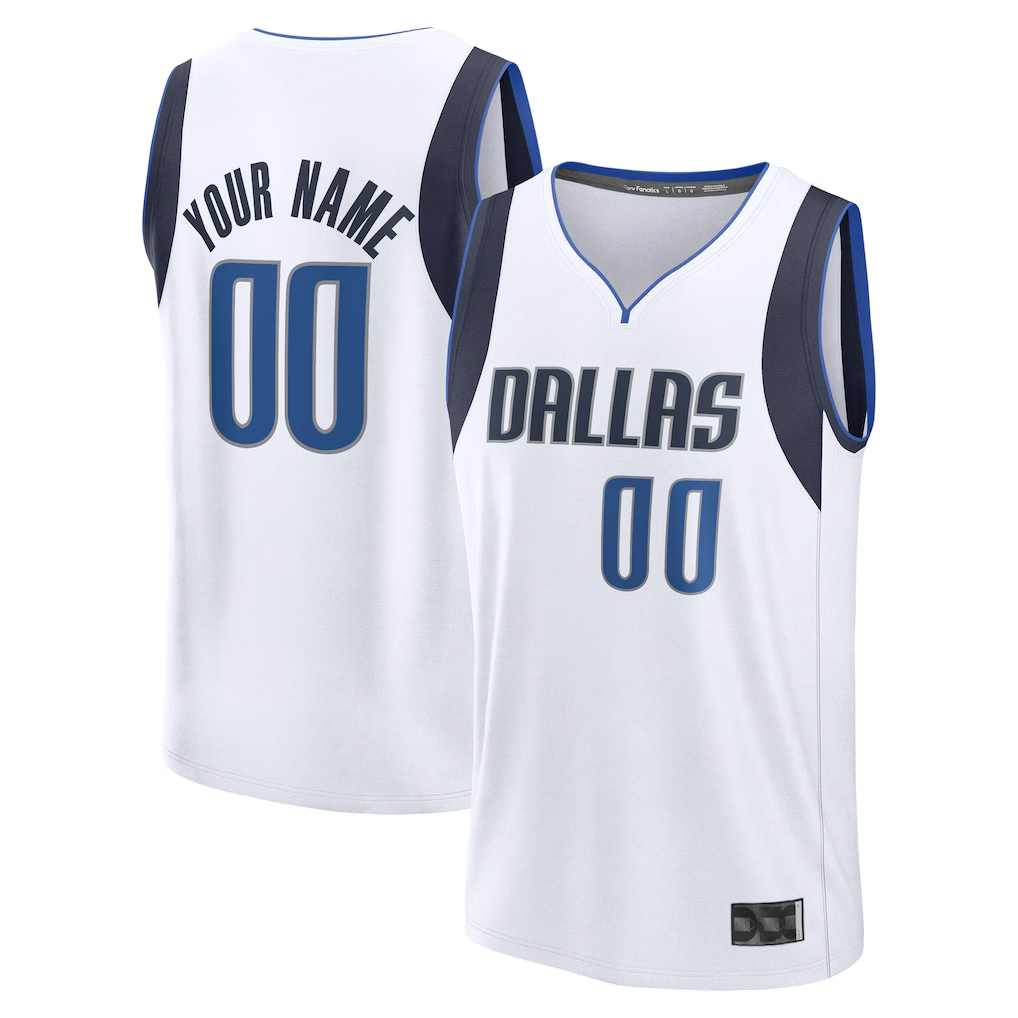 Fenge Custom D.Mavericks White Fast Break Jerseys - Association Edition